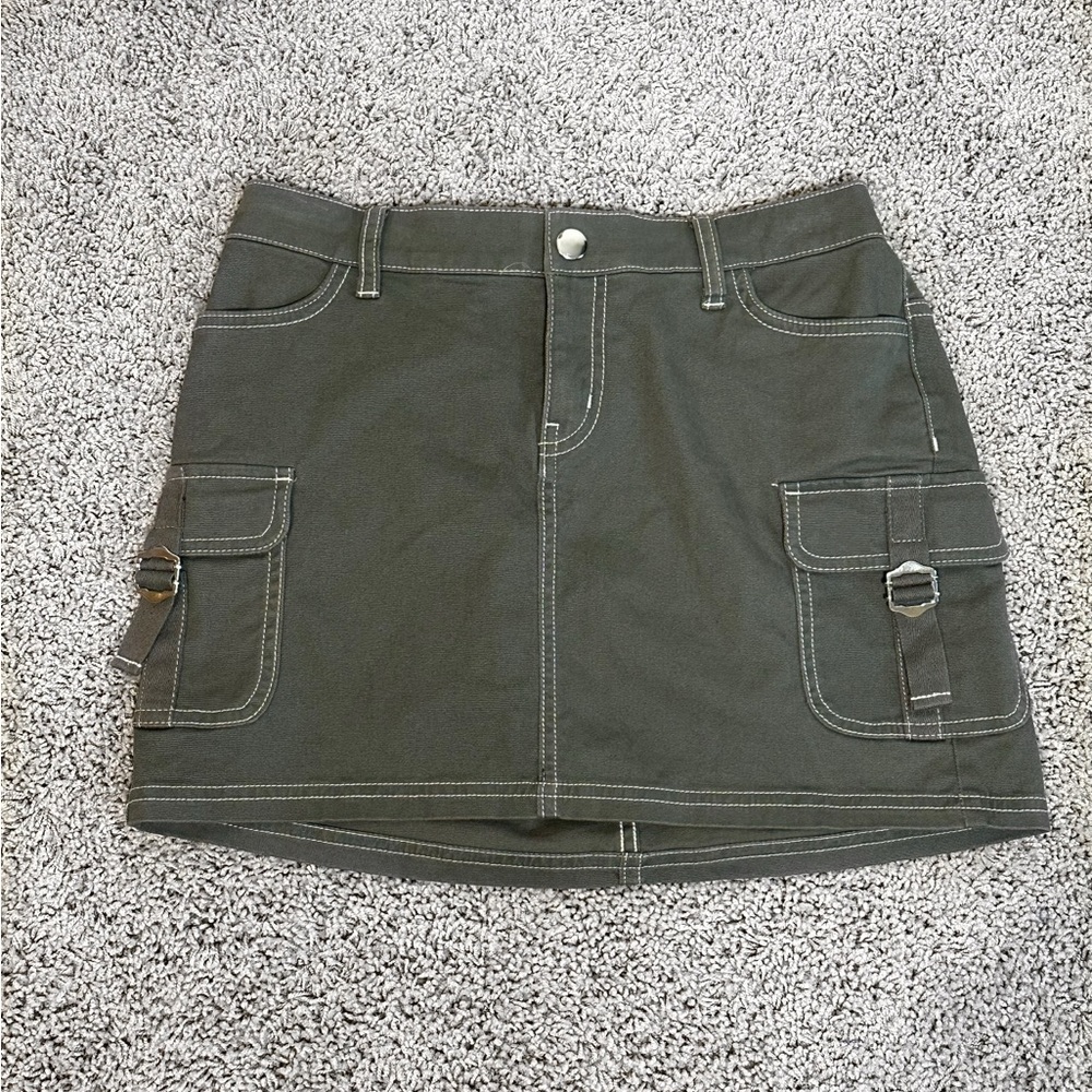 Wild Fable Olive Green Mini Cargo Skirt